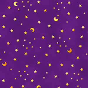 Merlin's Dragons by Quilting Treasures - Moon & Stars Purple